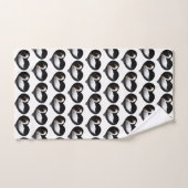 Witte zwaan op zwart bad handdoek (Handdoek)
