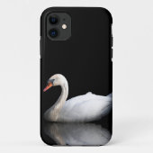 Witte zwaan op zwart Case-Mate iPhone case (Achterkant)