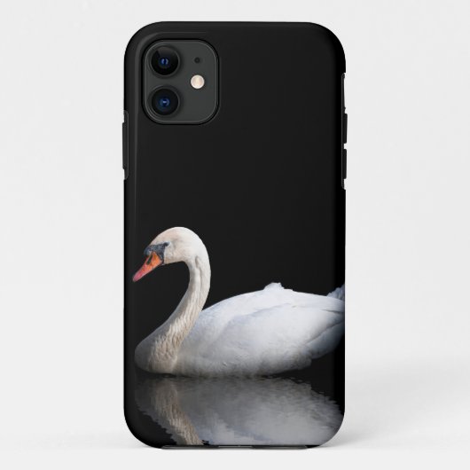 Witte zwaan op zwart Case-Mate iPhone case (Achterkant)