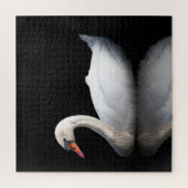 Witte zwaan op zwart legpuzzel (Verticaal)