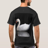 Witte zwaan op zwart t-shirt (Achterkant)