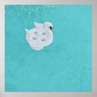 Witte zwaan opblaasbaar op waterlichaam