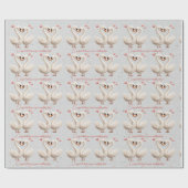 Witte Zwaan paar bruiloft gefeliciteerd Cadeaupapier (Vlak)