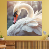 *~* Witte Zwaan SC1 Close Up Uitgerekt Canvas Afdruk (Insitu (Woonkamer))