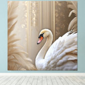 *~* Witte Zwaan SC1 Majestic Mooi Canvas Afdruk (Insitu (Houten vloer))