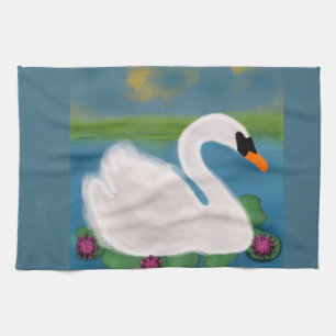 Witte Zwaan Schildering Handdoeken