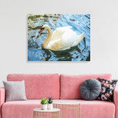 Witte zwaan uitzicht canvas print (Insitu (Woonkamer))