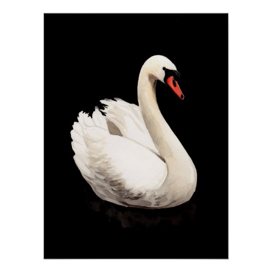 Witte Zwaan Vintage Kunstposter Perfect Poster (Voorkant)
