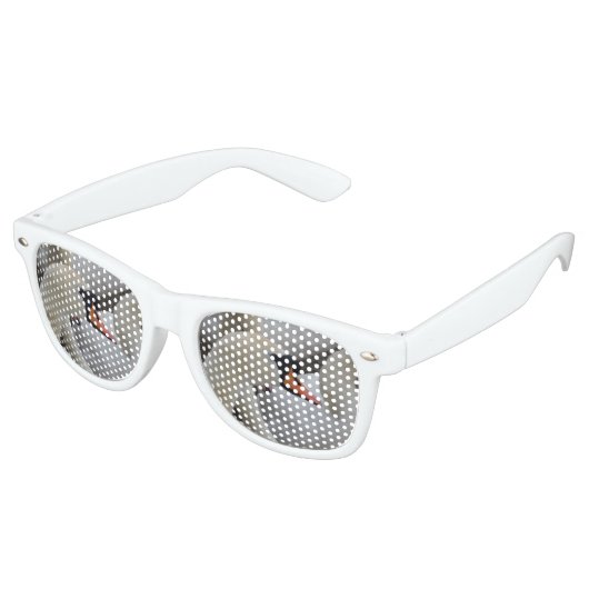 Witte Zwaan Volwassen Retro Party Shades, Wit Retro Zonnebril (Gekanteld)