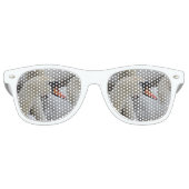 Witte Zwaan Volwassen Retro Party Shades, Wit Retro Zonnebril (Voorkant)