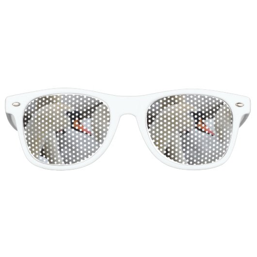 Witte Zwaan Volwassen Retro Party Shades, Wit Retro Zonnebril (Voorkant)