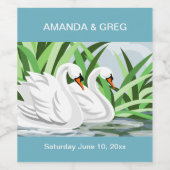 Witte zwaan WIne Flesetiket Wijn Etiket (Enkel label)