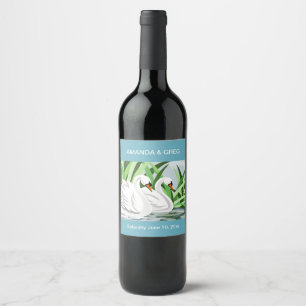 Witte zwaan WIne Flesetiket Wijn Etiket