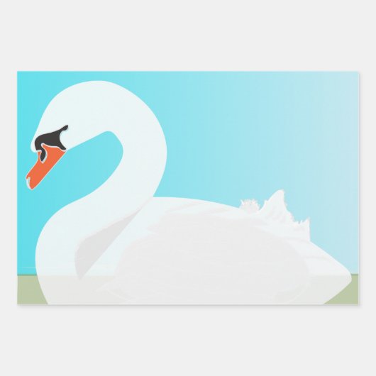 Witte zwaan = zomerdag inpakpapier vel (Voorkant 3)