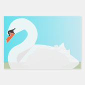 Witte zwaan = zomerdag inpakpapier vel (Voorkant 2)