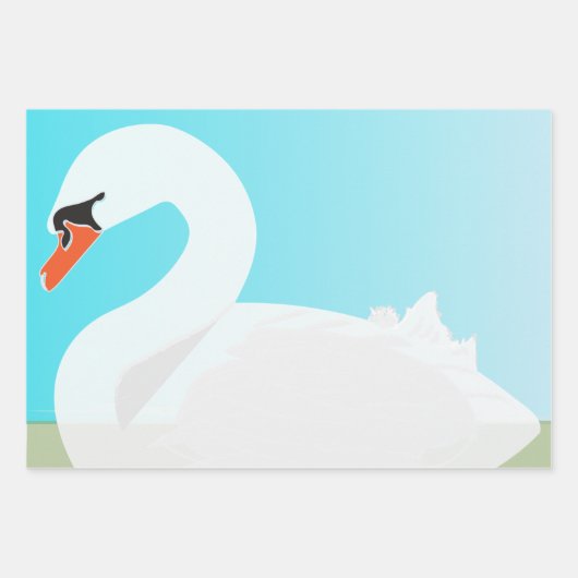 Witte zwaan = zomerdag inpakpapier vel (Voorkant 2)