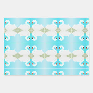 Witte zwaan = zomerdag inpakpapier vel