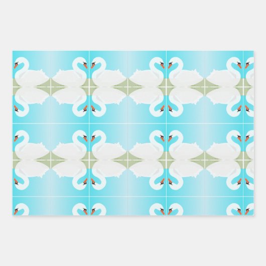 Witte zwaan = zomerdag inpakpapier vel (Voorkant)