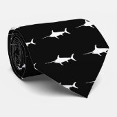 Witte zwaardvis stropdas (Opgerold)