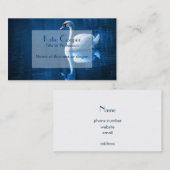  witte zwaluw die drijft op een blauw meer visitekaartje (Voorkant / Achterkant)