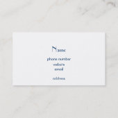  witte zwaluw die drijft op een blauw meer visitekaartje (Achterkant)