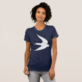 Witte zwaluw vogel tijdens de vlucht t-shirt (Voorkant volledig)