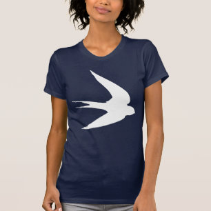 Witte zwaluw vogel tijdens de vlucht t-shirt