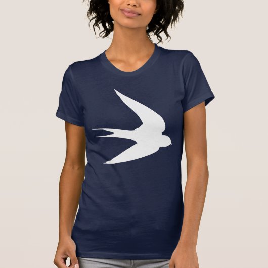 Witte zwaluw vogel tijdens de vlucht t-shirt (Voorkant)