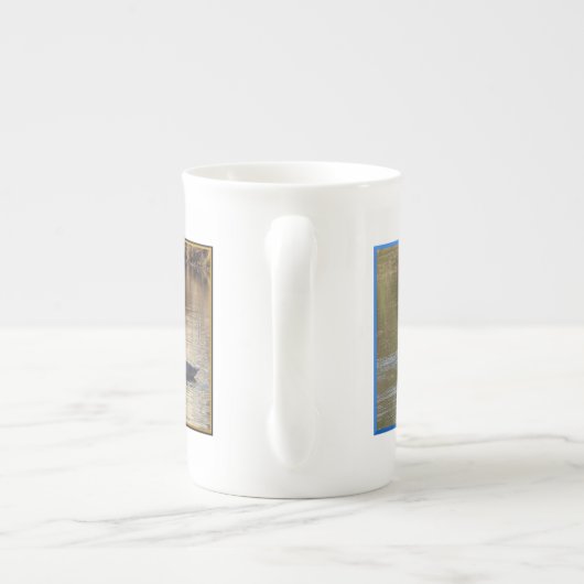 Witte zwanen Bone China Mok (Achterkant)