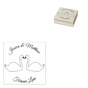 Witte zwanen bruiloft Custom Rubberstempel