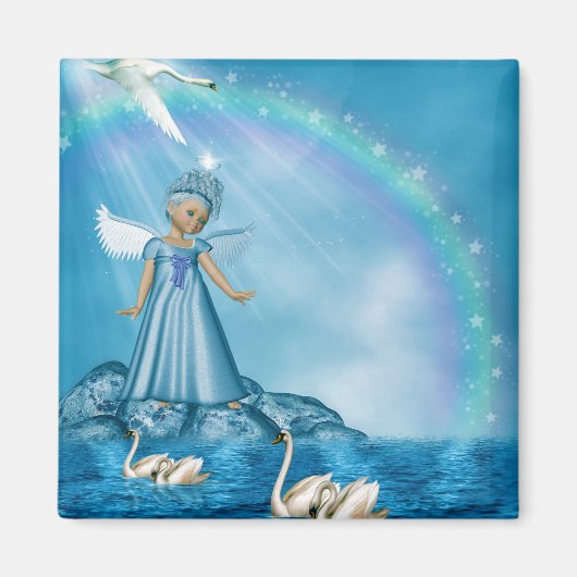 Witte zwanen en engel magneet (Voorkant)