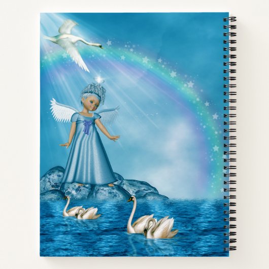 Witte zwanen en engel notitieboek (Achterkant)