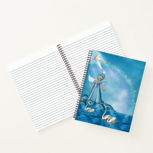 Witte zwanen en engel notitieboek (Binnen)