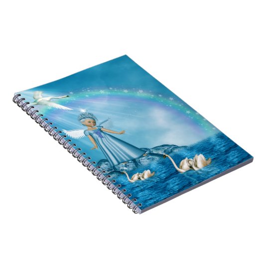 Witte zwanen en engel notitieboek (Rechterzijde)