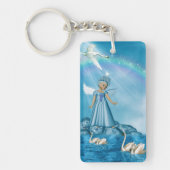 Witte zwanen en engel sleutelhanger (Voorkant)