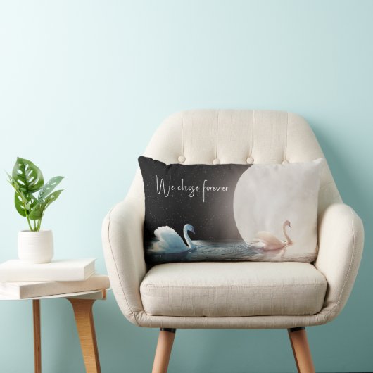 Witte zwanen en maan  kussen (Stoel)