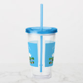Witte zwanen en waterlelies Bruiloft Custom Acryl Drinkbeker (Rechts)