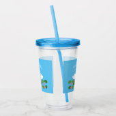 Witte zwanen en waterlelies Bruiloft Custom Acryl Drinkbeker (Links)