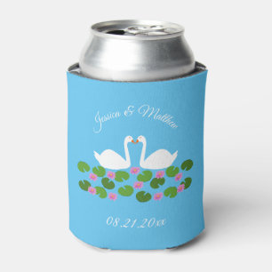 Witte zwanen en waterlelies Bruiloft Custom Blikjeskoeler