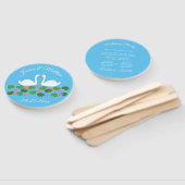 Witte zwanen en waterlelies Bruiloft Custom Handwaaier (Niet-gemonteerd)