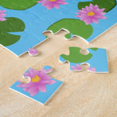 Witte zwanen en waterlelies Bruiloft Custom Legpuzzel (Zijkant)