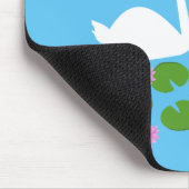 Witte zwanen en waterlelies Bruiloft Custom Muismat (Hoek)