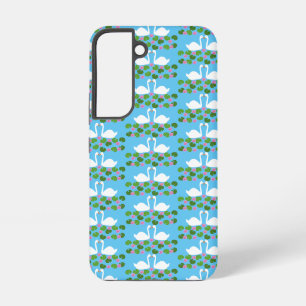 Witte zwanen en waterlelies Bruiloft Patroon Samsung Galaxy Hoesje