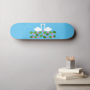 Witte zwanen en waterlelies Bruiloft Persoonlijk Skateboard