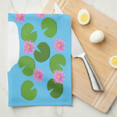 Witte zwanen en waterlelies Bruiloft Theedoek (Quarter Fold)