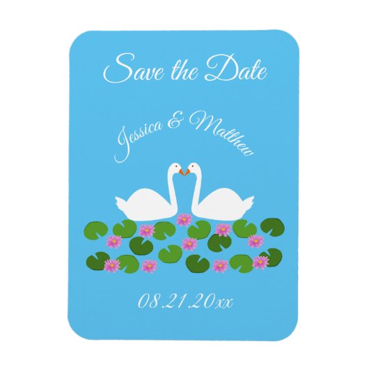 Witte zwanen en waterlelies Huwelijksgebruiken Magneet (Verticaal)