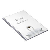 Witte zwanen houden van de witte-naamschoolregels notitieboek (Rechterzijde)