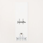 Witte zwanen houden van naammonogram yogamat (Voorkant)