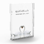 Witte zwanen houden van schattige bruiloft fotoblokken (Links)