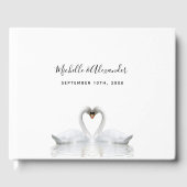 Witte zwanen houden van vogels, eenvoudige elegant gastenboek (Voorkant)